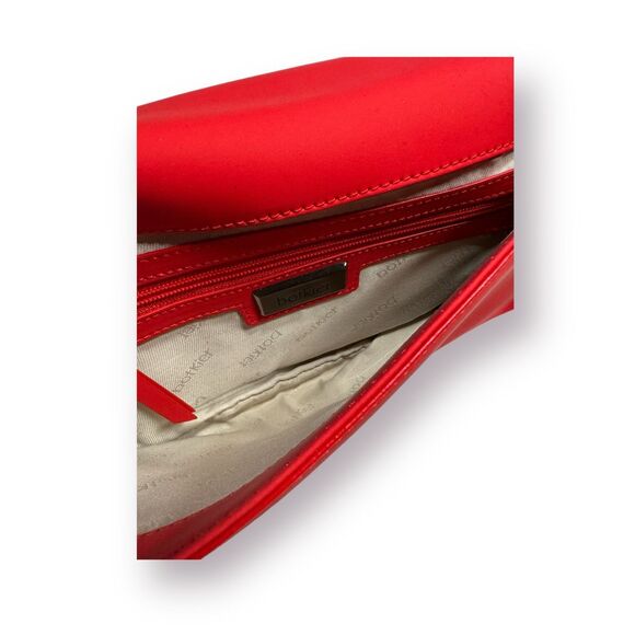 Botkier Red Leather Misha Clutch Bag Foldover Chain Strap Fairycore Clutch - Picture 5 of 10